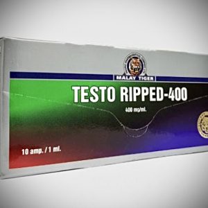 Testo Ripped-400, 1 ампула Malay Tiger Тестостерон Е 200мг + Тренболон Е 100мг + Дростанолон Е 100мг